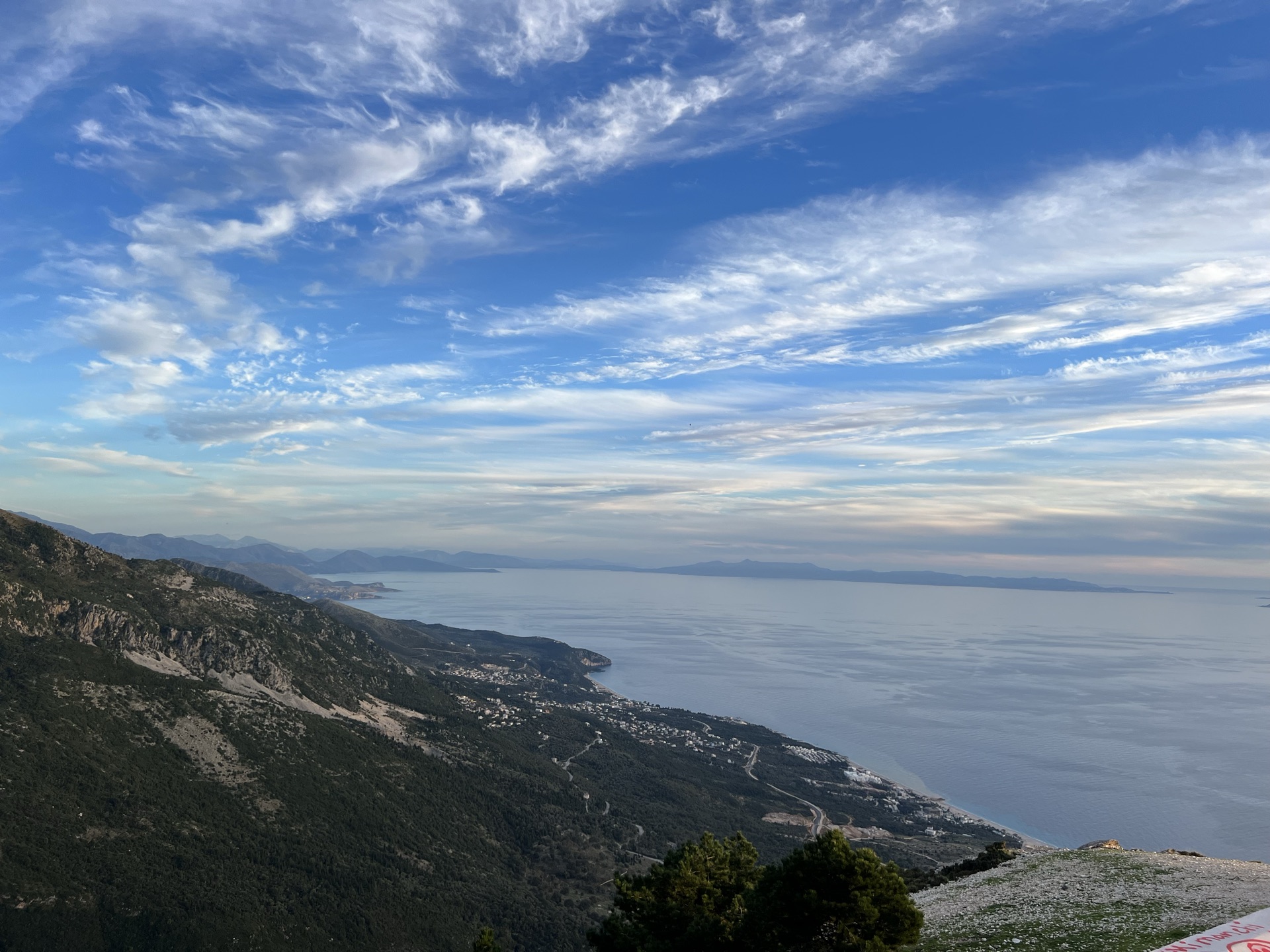 The view from Llogara towards the Ionian Sea
